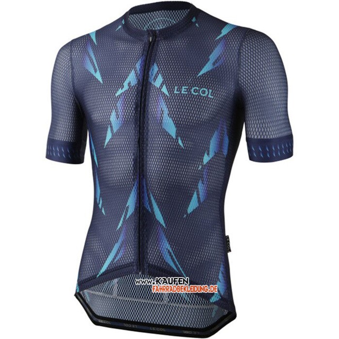 Le Col Kurzarmtrikot 2021 und Kurze Tragerhose Dunkel Blau
